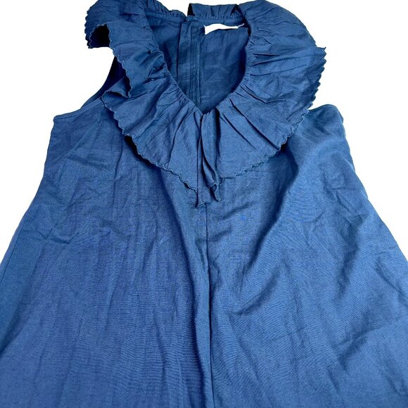 Maria Stanley Anthropologie Cascada Ruffle Jumpsuit, Black Wide Leg Romper, Sz L - Picture 3 of 12